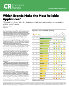 Most reliable store appliance brands