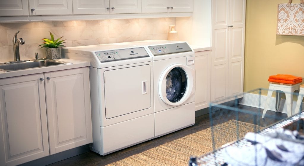 washing machine in laundry room